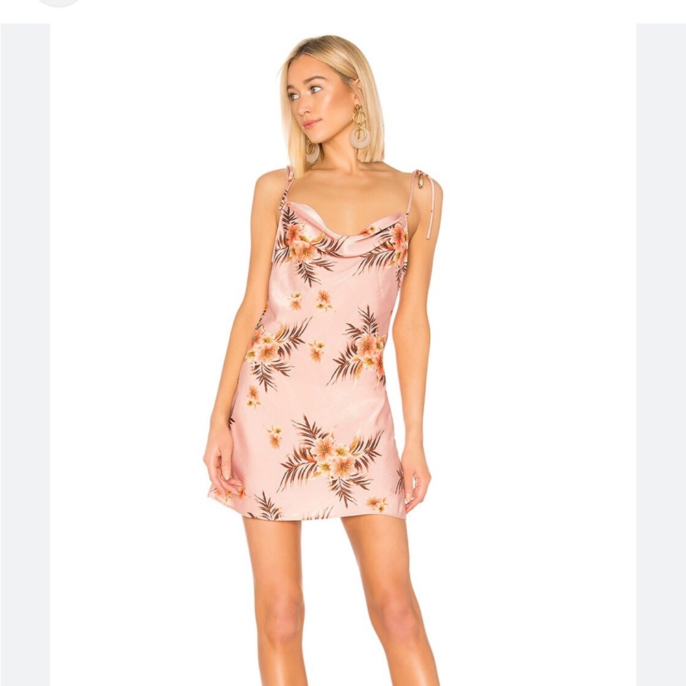 LPA Cowl Mini Slip Dress in Tropical Bouquet - Revolve